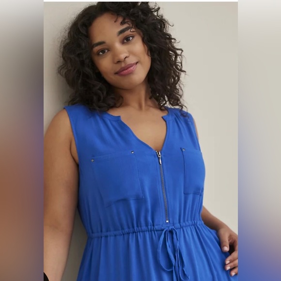 NWT Torrid MINI TEXTURED RAYON SHIRT DRESS - blue 3, 3x plus - Picture 2 of 5